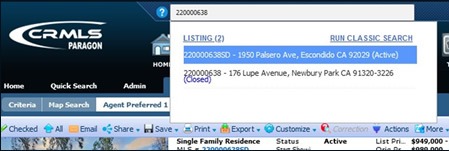 2022 SDMLS listing ID using Power Search